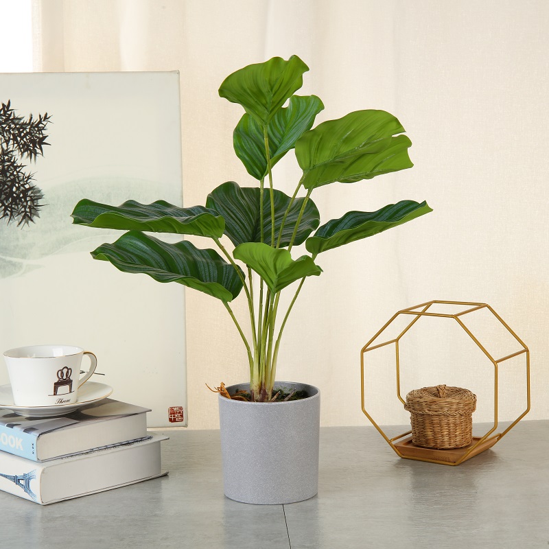 Simulation élevée Plantes vertes artificielles touchées réelles en pot pour la décoration de la maison