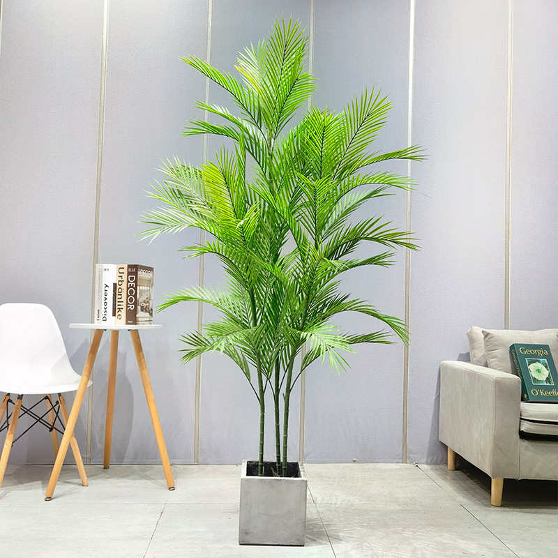 Prix ​​en gros de l\'usine Areca Palm Dypsis Lutescens Palm artificiel personnalisable avec en pot