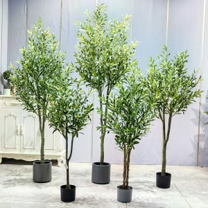Fournitures de jardin truqué en gros en plastique fausse arbre d\'olivier artificiel extérieur intérieur pour centres de table de table décorations de table